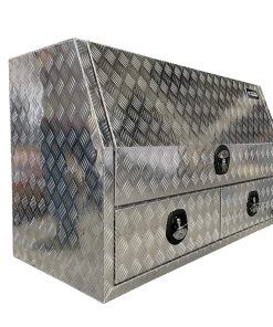 1450mm Checker Plate half open with drawers